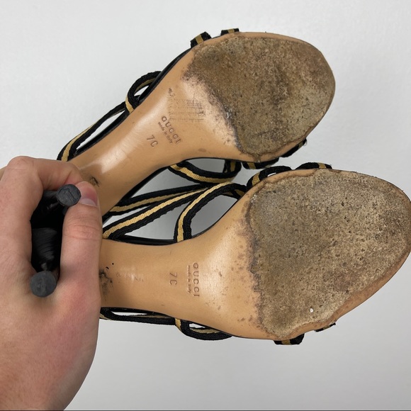 Gucci by Tom Ford Strappy Logo Plaque Y2K Sandals - Picture 6 of 6